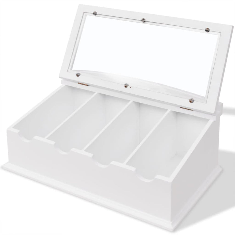 Baroque style cutlery tray, MDF, white