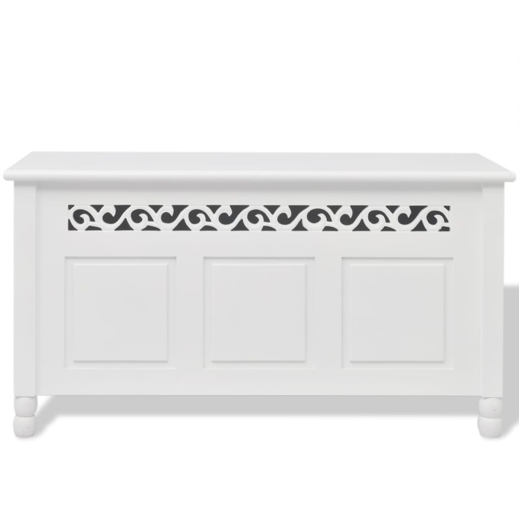 Storage Bench, Baroque style, White