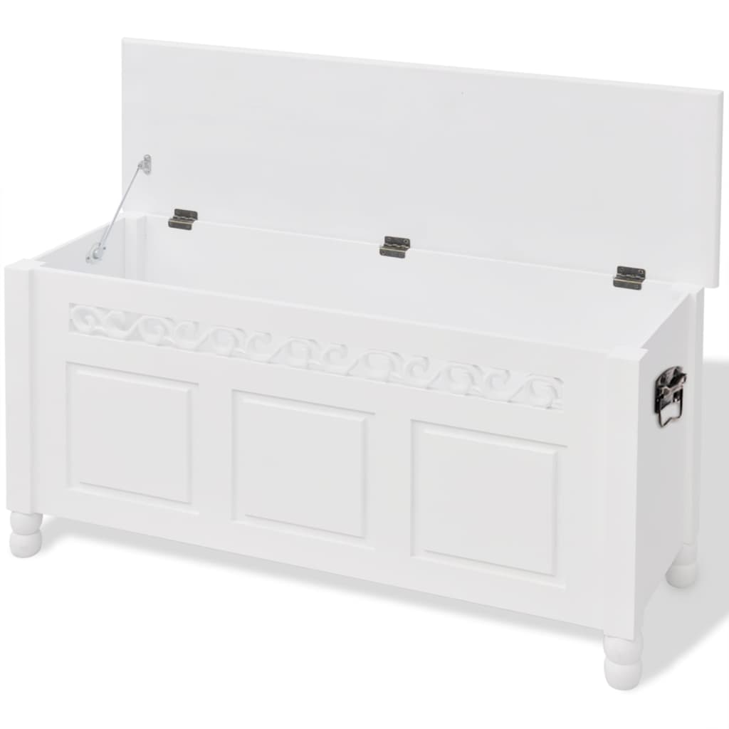 Storage Bench, Baroque style, White