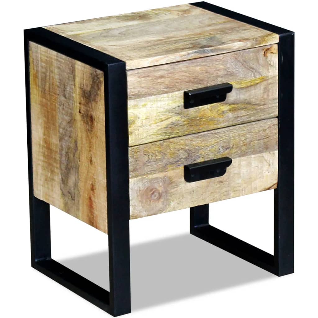 Table with 2 drawers, mango wood, 43x33x51 cm