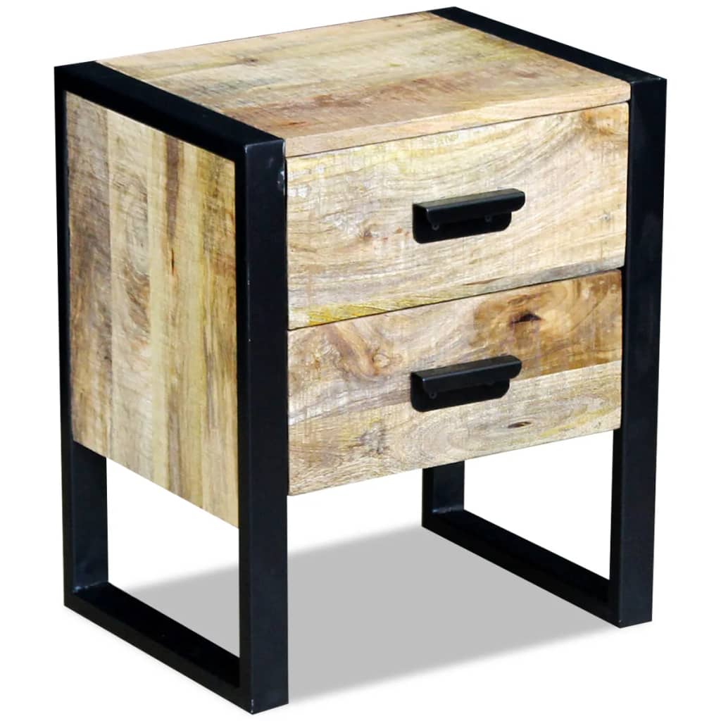 Table with 2 drawers, mango wood, 43x33x51 cm