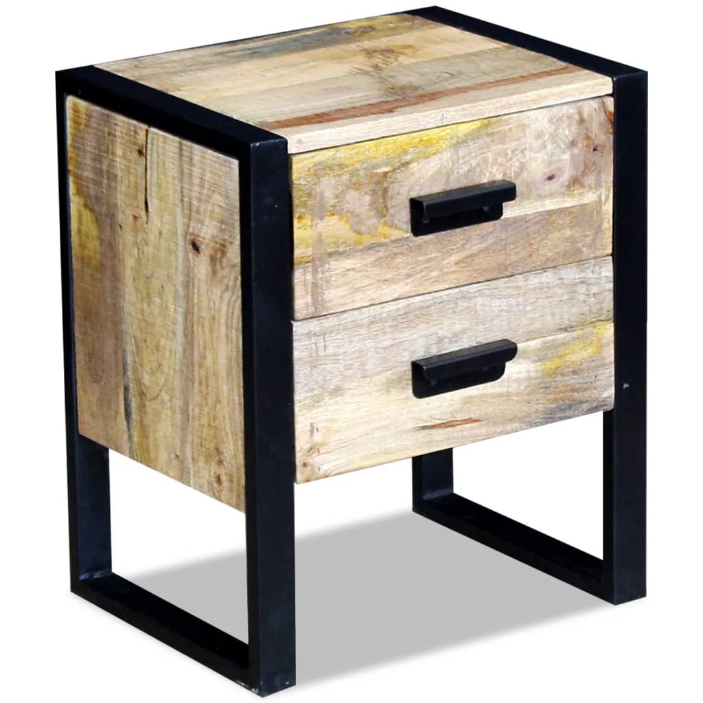 Table with 2 drawers, mango wood, 43x33x51 cm
