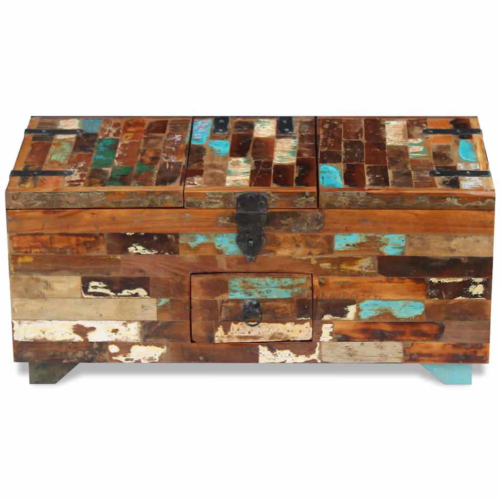 Coffee table, chest, solid reclaimed wood, 80x40x35 cm