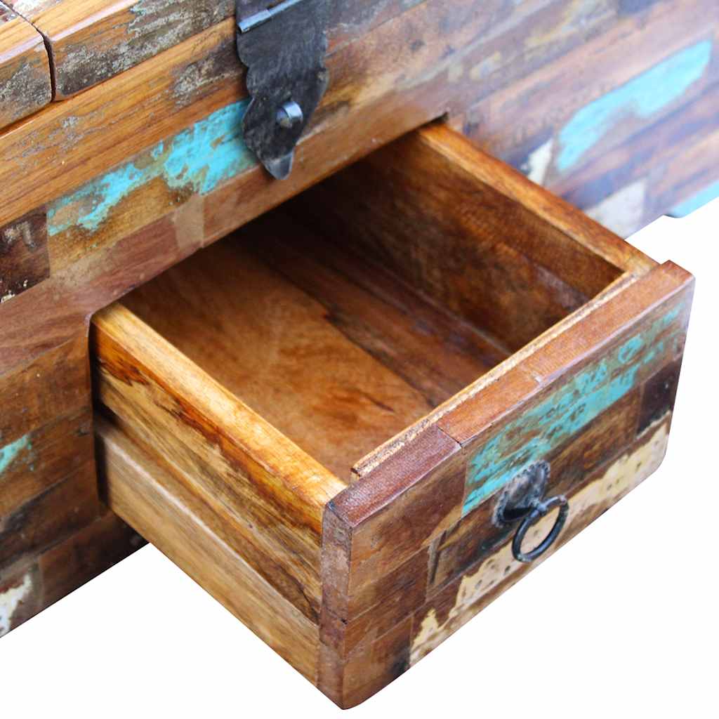 Coffee table, chest, solid reclaimed wood, 80x40x35 cm