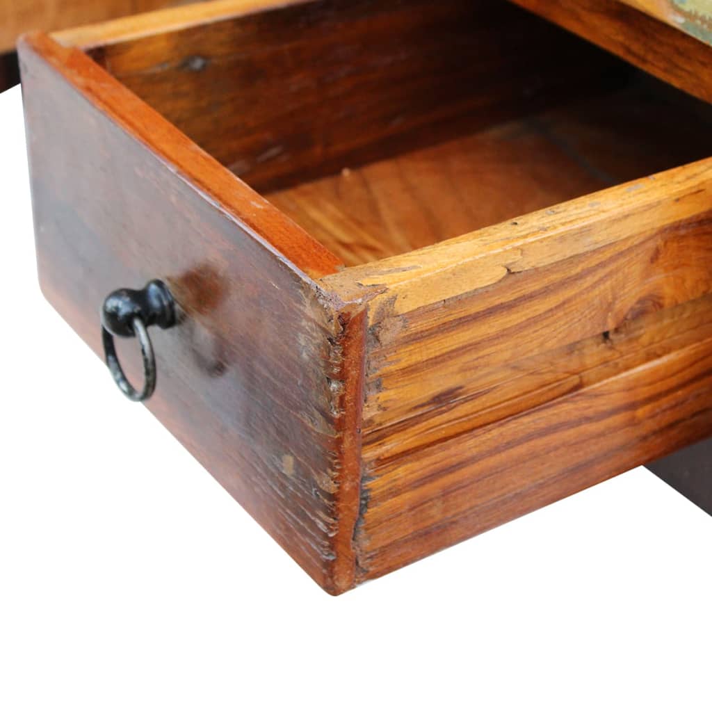 Coffee table with drawers, reclaimed wood, 90x45x35 cm