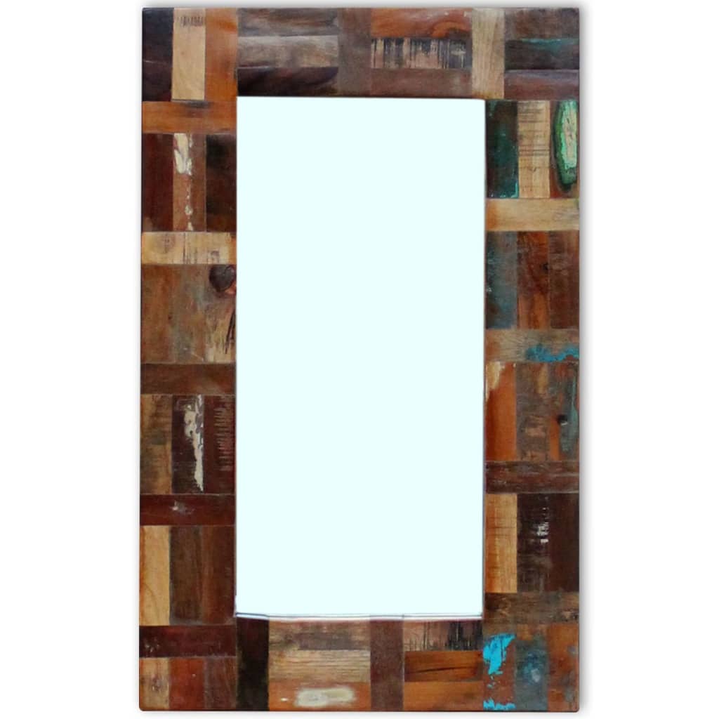 Mirror, solid reclaimed wood, 80x50 cm
