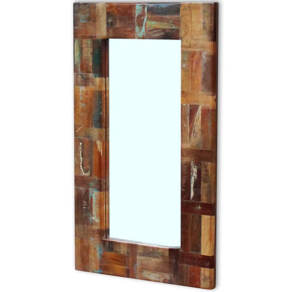 Mirror, solid reclaimed wood, 80x50 cm