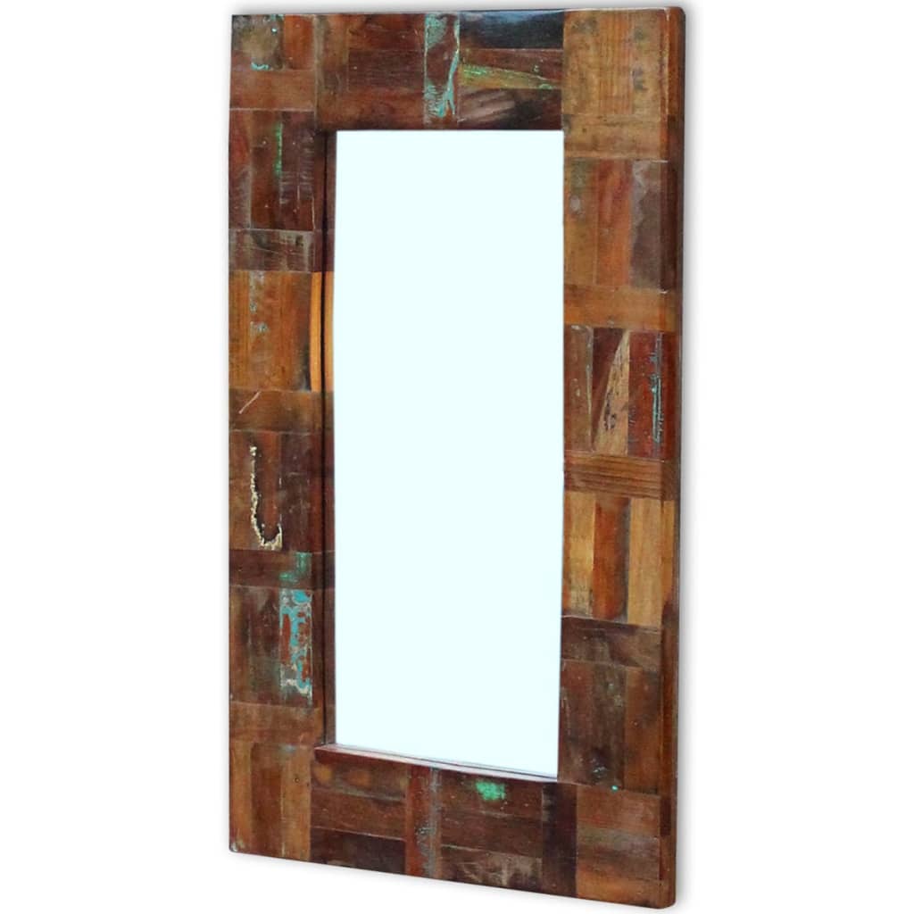Mirror, solid reclaimed wood, 80x50 cm
