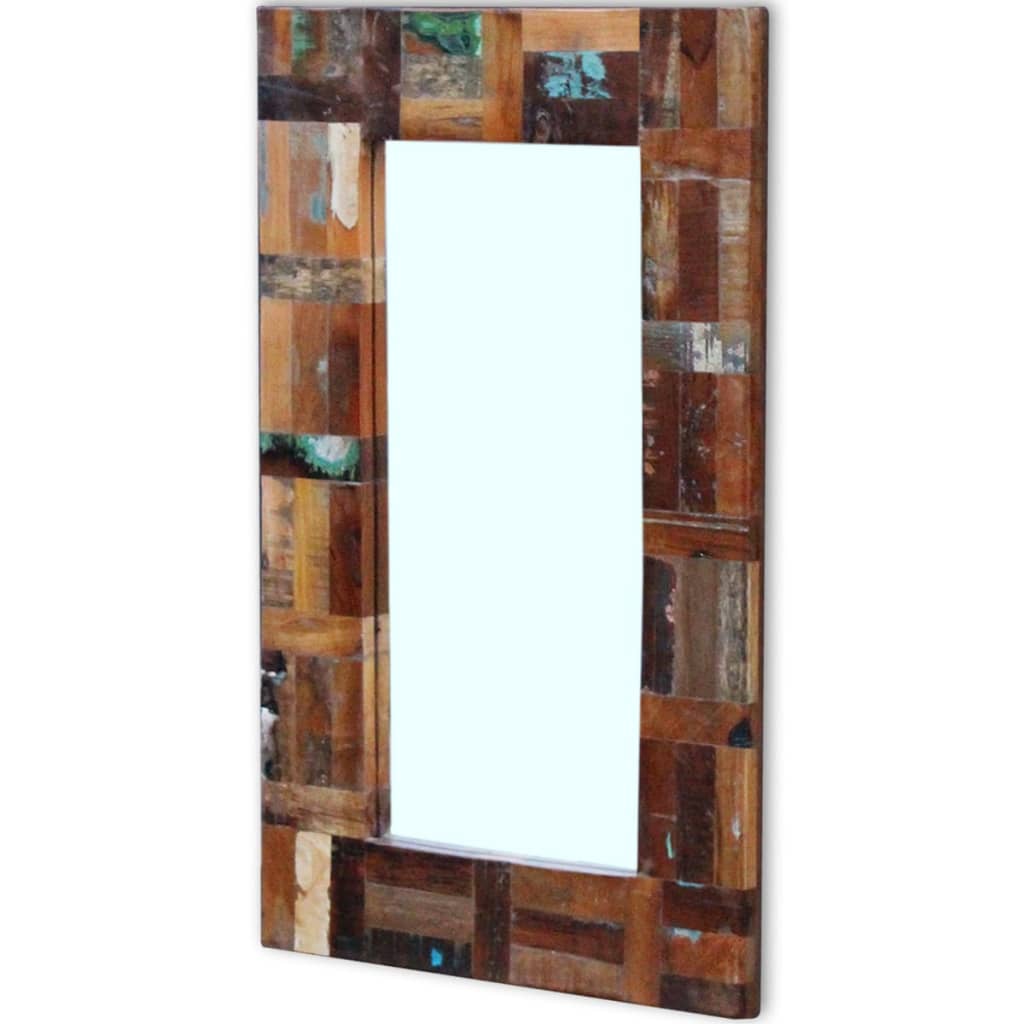 Mirror, solid reclaimed wood, 80x50 cm