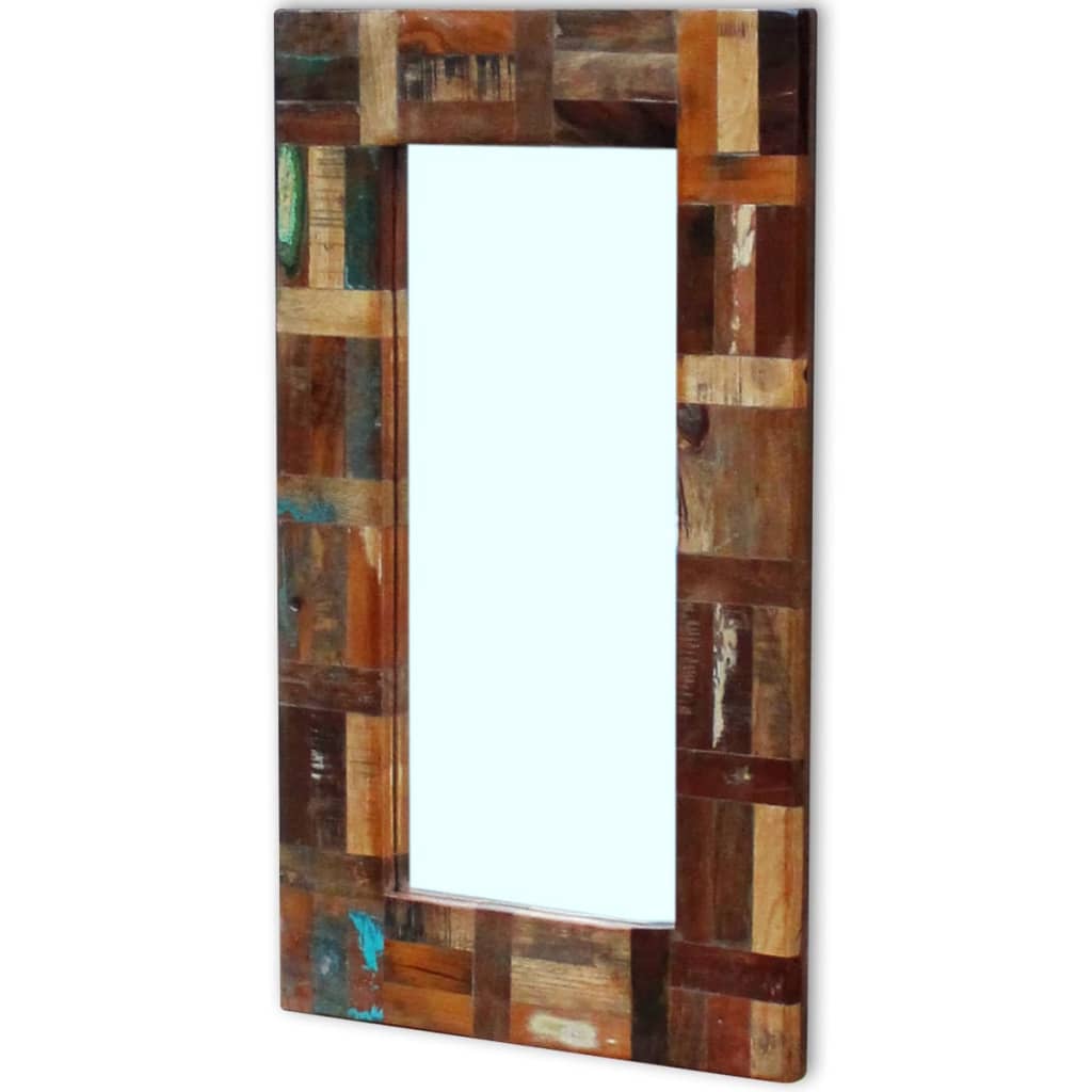 Mirror, solid reclaimed wood, 80x50 cm