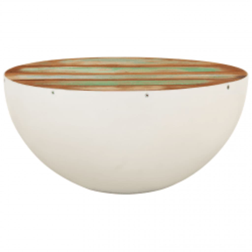 Bowl-shaped coffee table, reclaimed wood, 60x60x30 cm