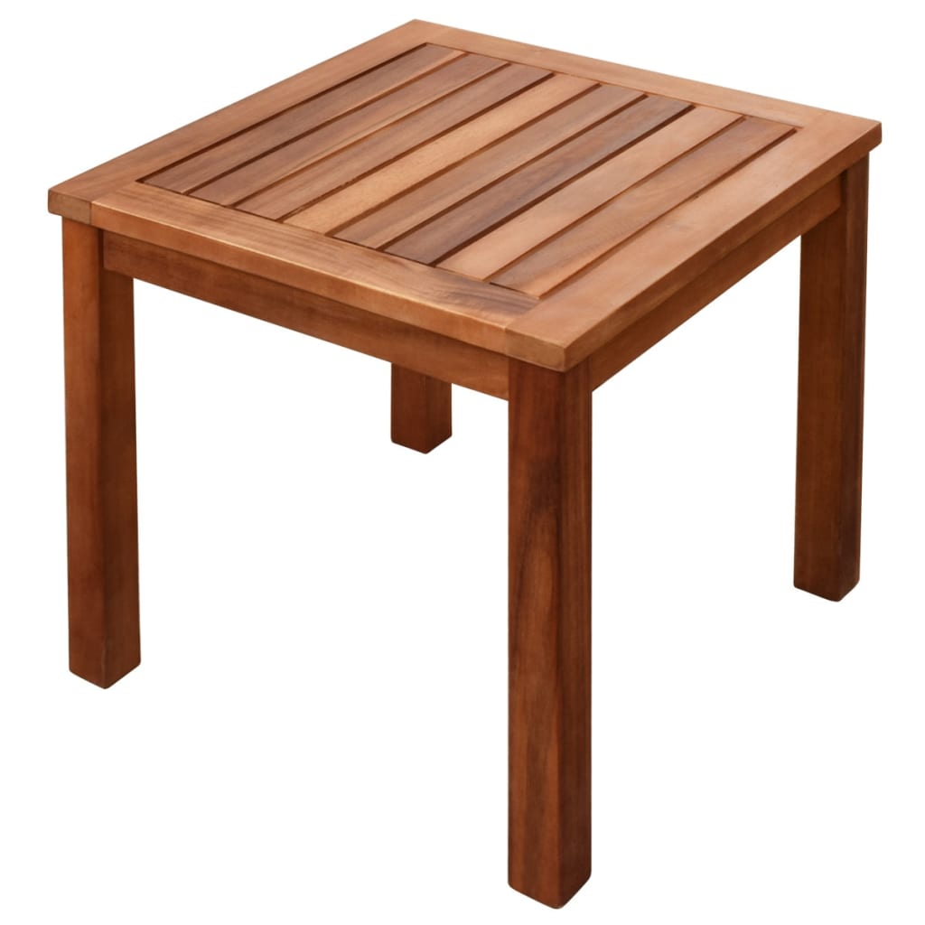 Sun loungers, 2 pcs., with table, acacia wood and textilene