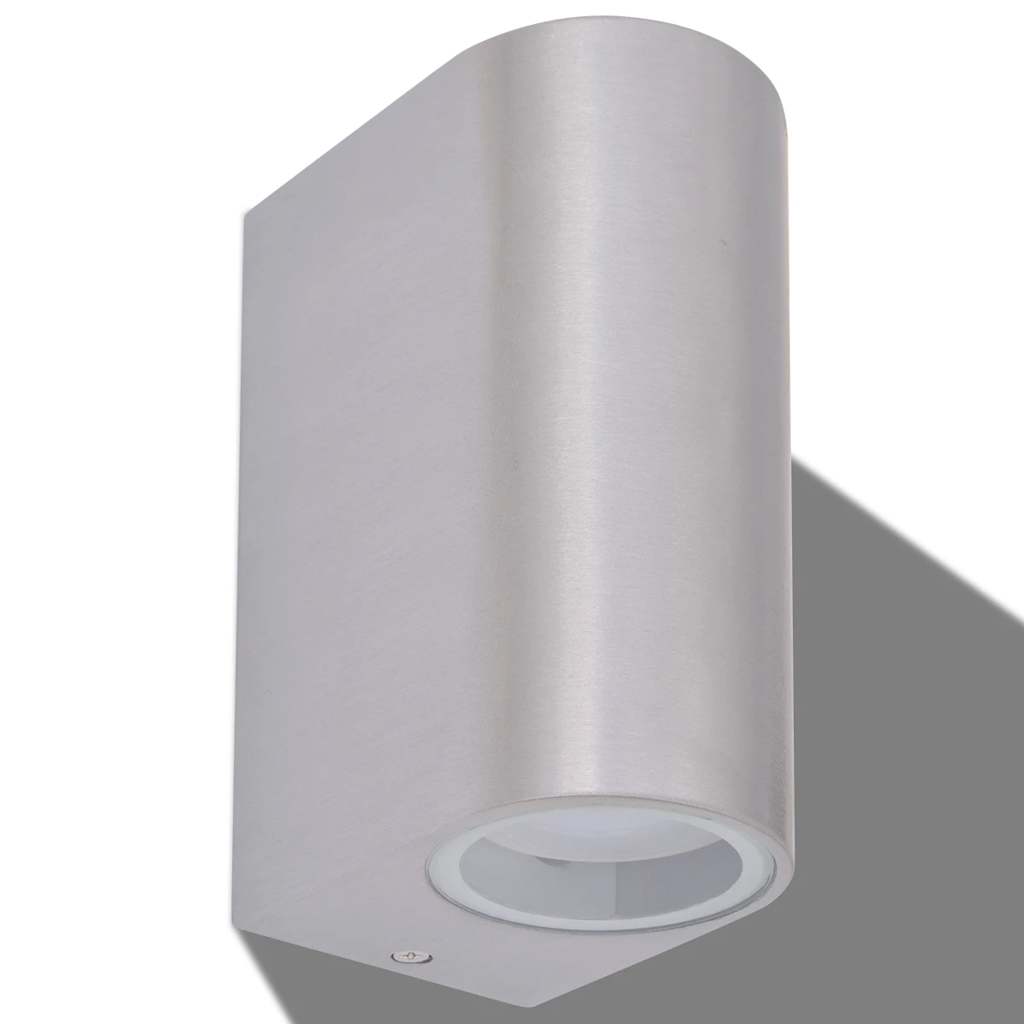 Outdoor LED wall light, 2 pcs., round, up/down light