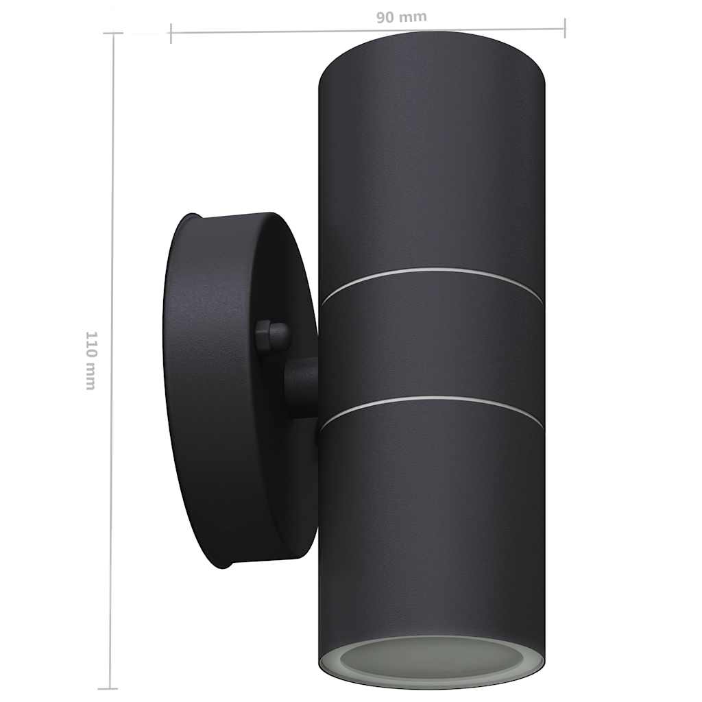 Outdoor LED wall light, 2 pcs., stainless steel, up/down