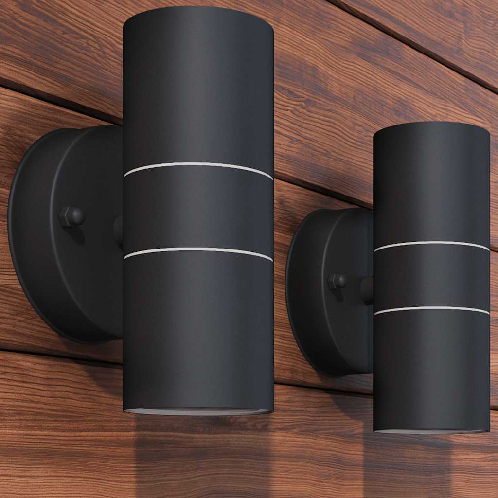 Outdoor LED wall light, 2 pcs., stainless steel, up/down