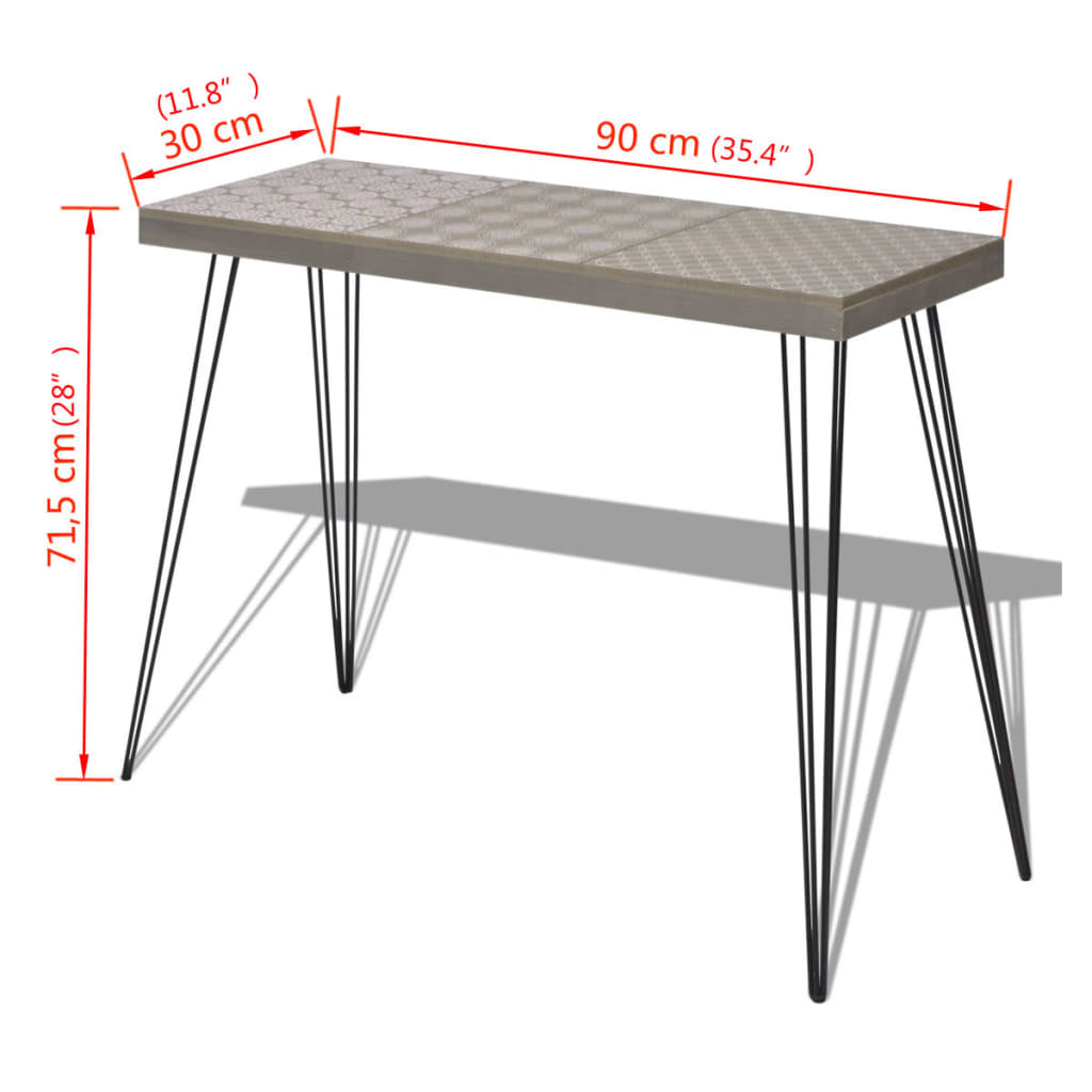 Console table, 90x30x71.5 cm, grey