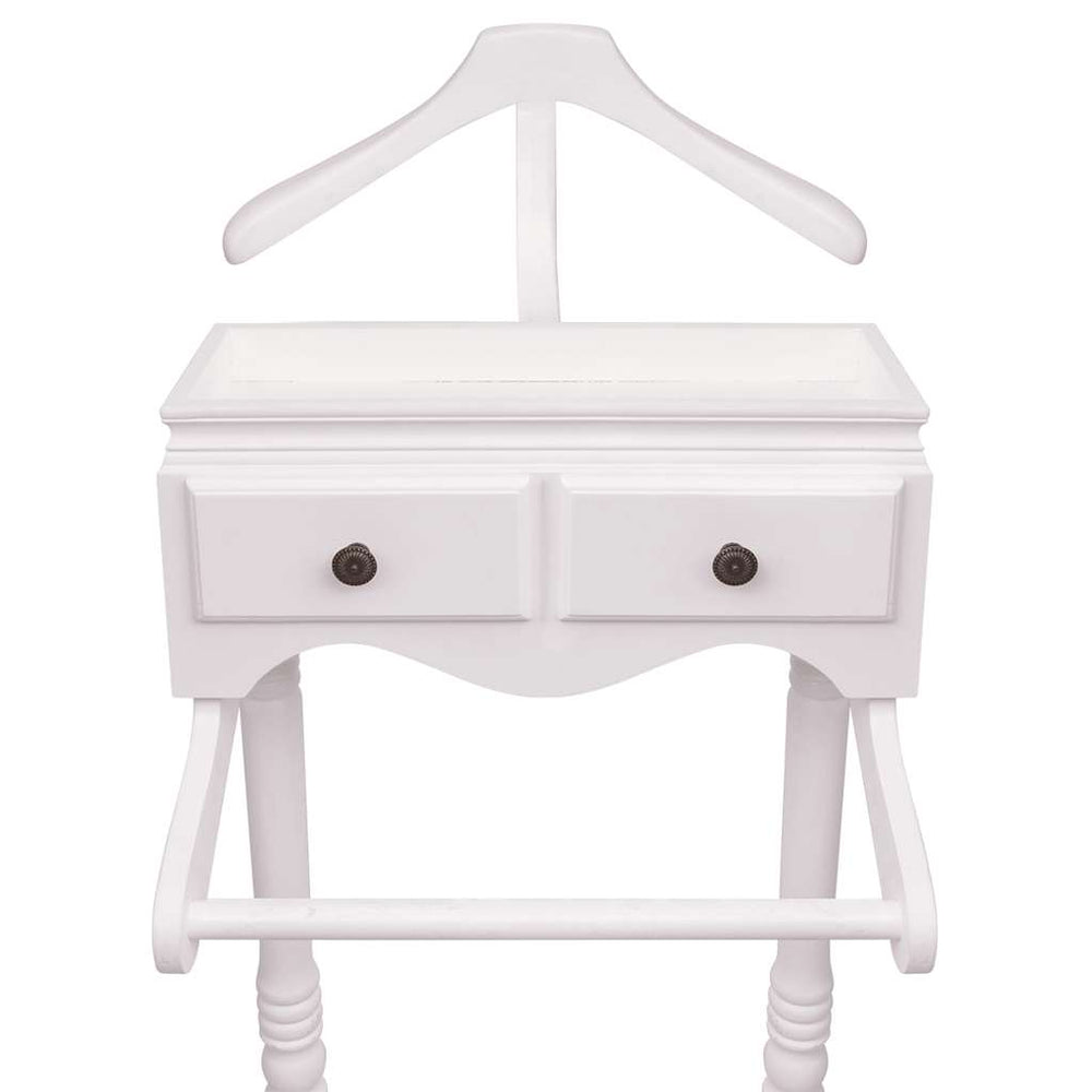 Clothes rack with cabinet, wood, white