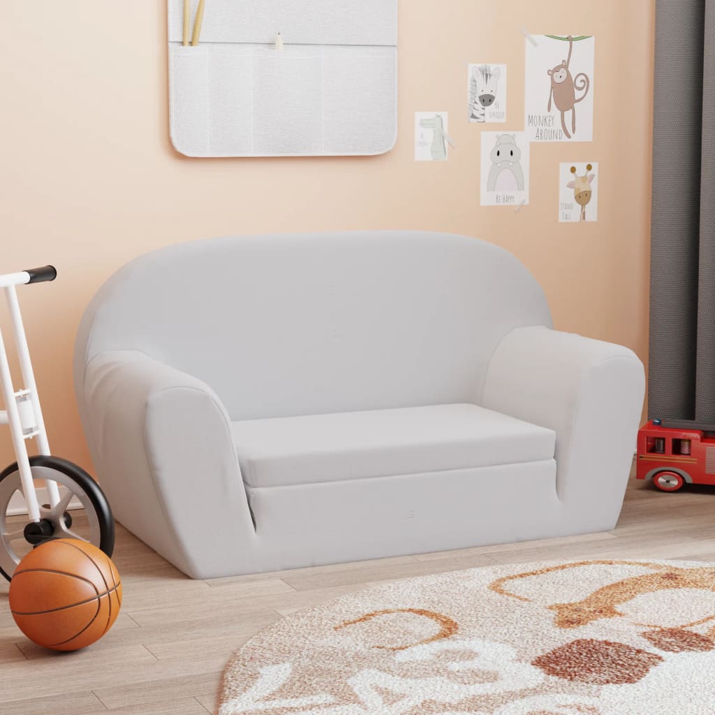 Children's recliner chair, light grey