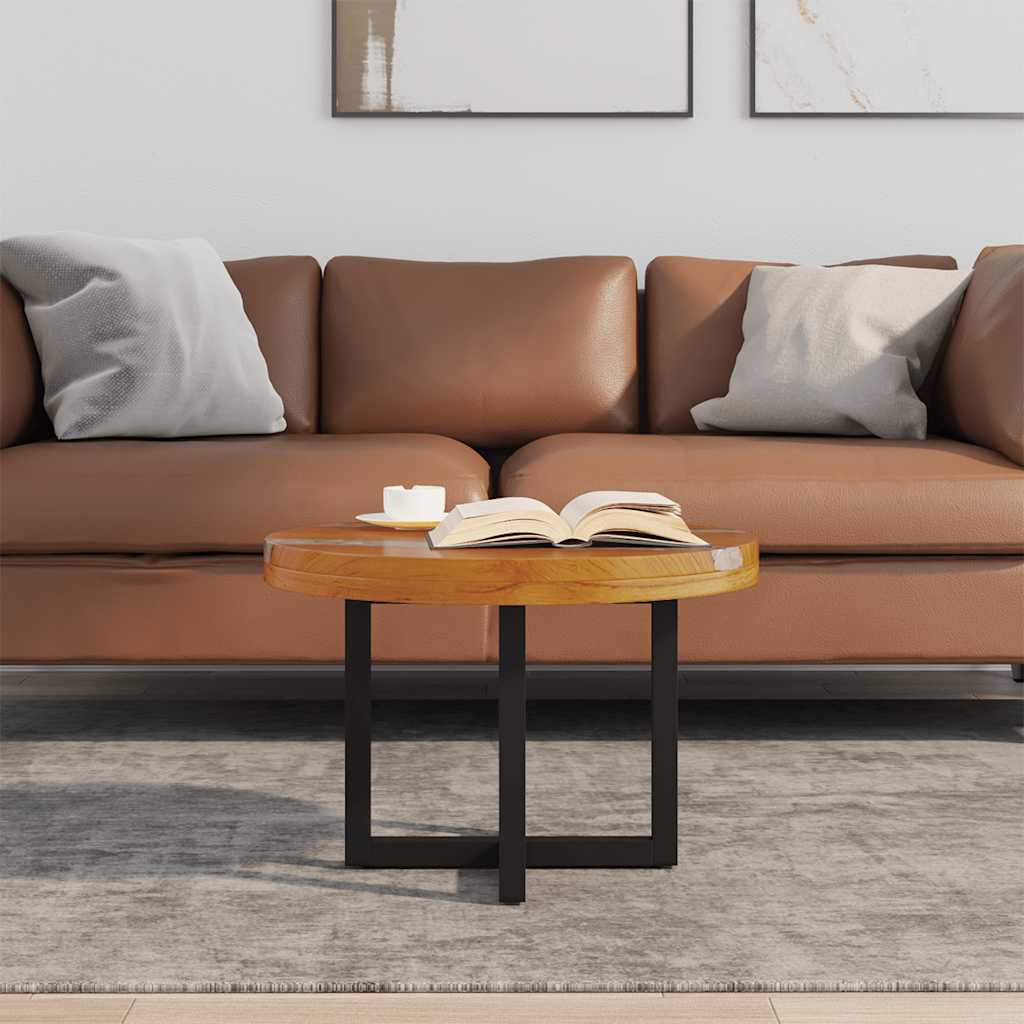 Coffee table, teak and resin, 60 cm
