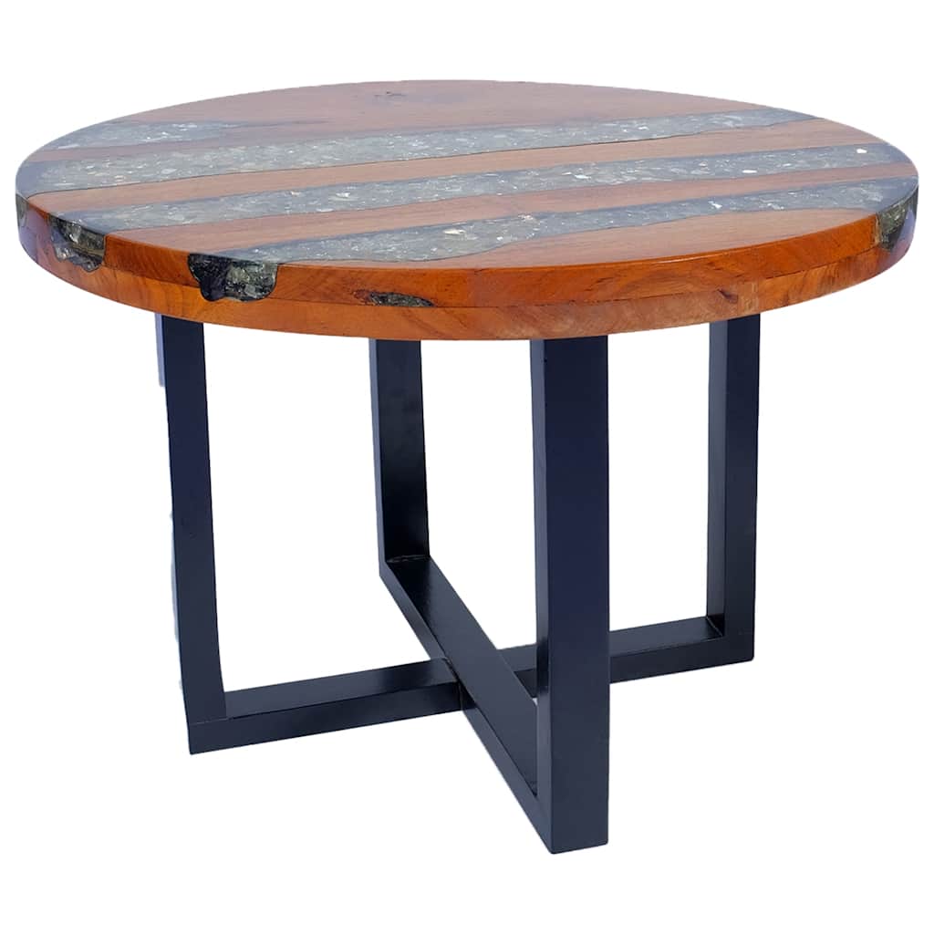 Coffee table, teak and resin, 60 cm