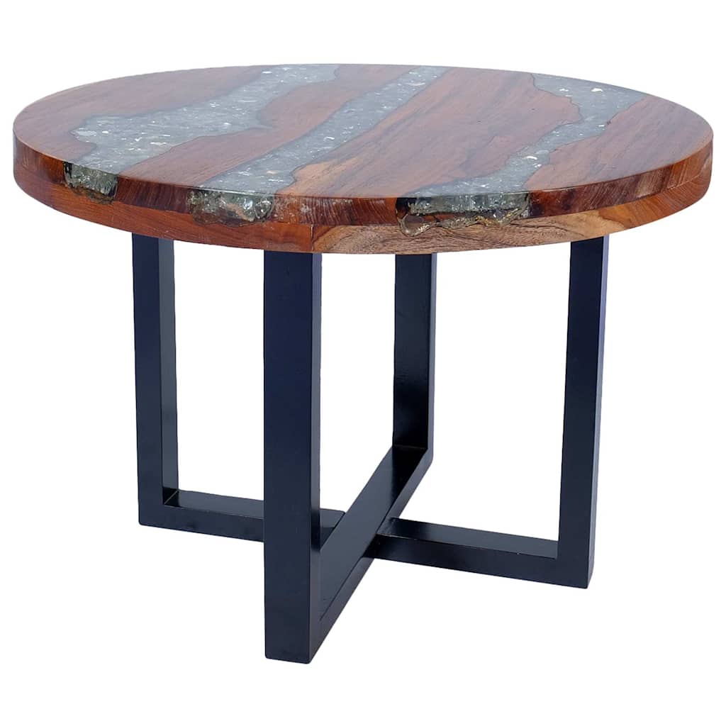 Coffee table, teak and resin, 60 cm