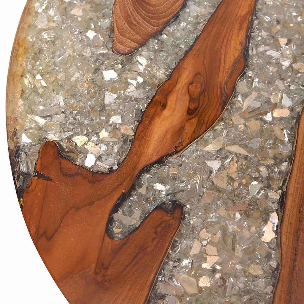 Coffee table, teak and resin, 60 cm