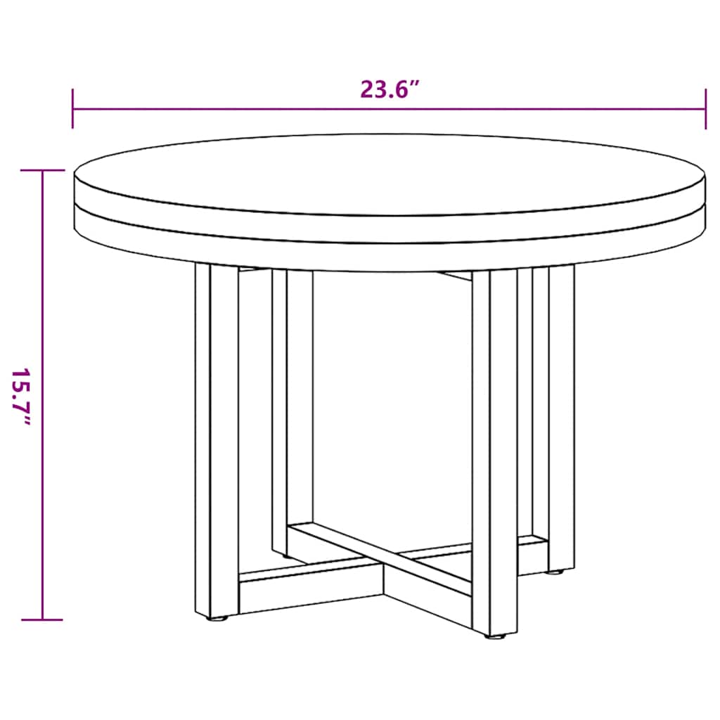 Coffee table, teak and resin, 60 cm