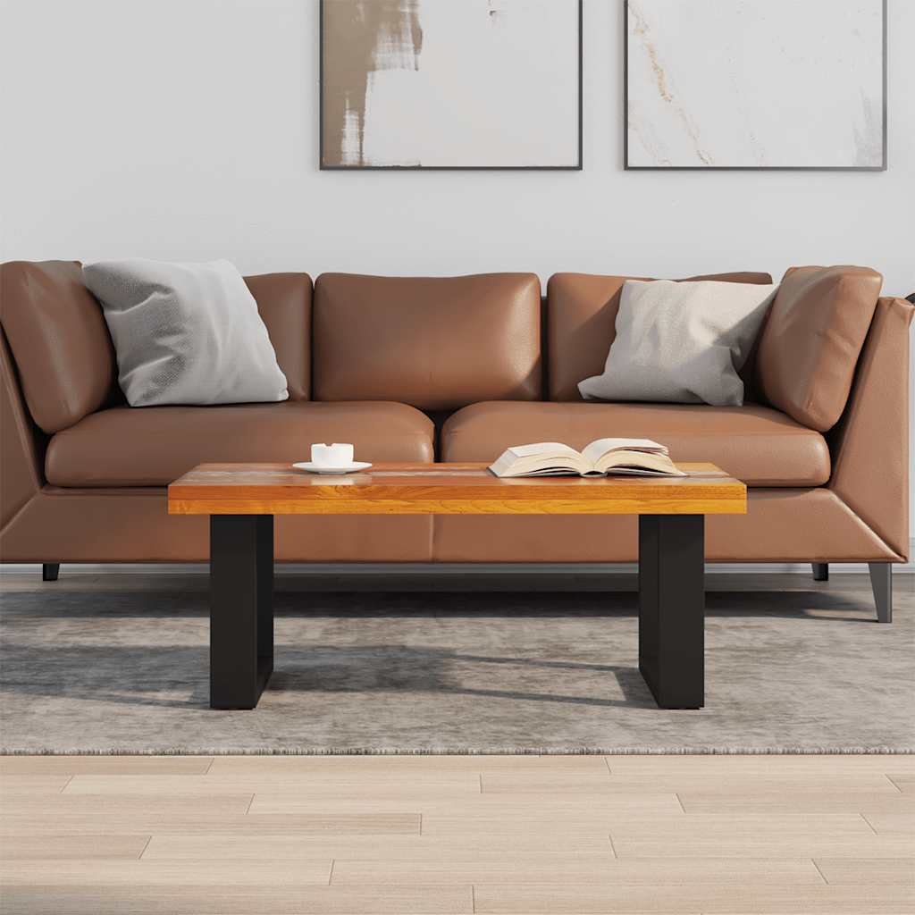 Coffee table, teak and resin, 100x50 cm