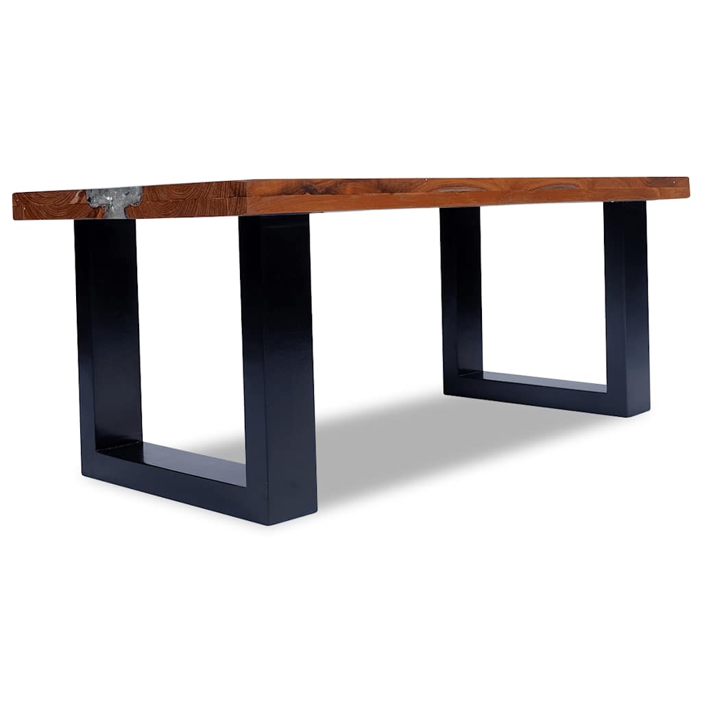 Coffee table, teak and resin, 100x50 cm
