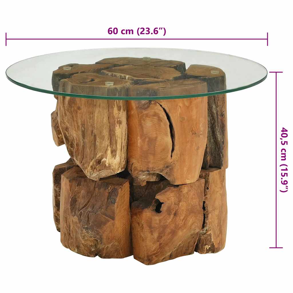 Kavos staliukas, tikmedžio medienos masyvas, 60 cm