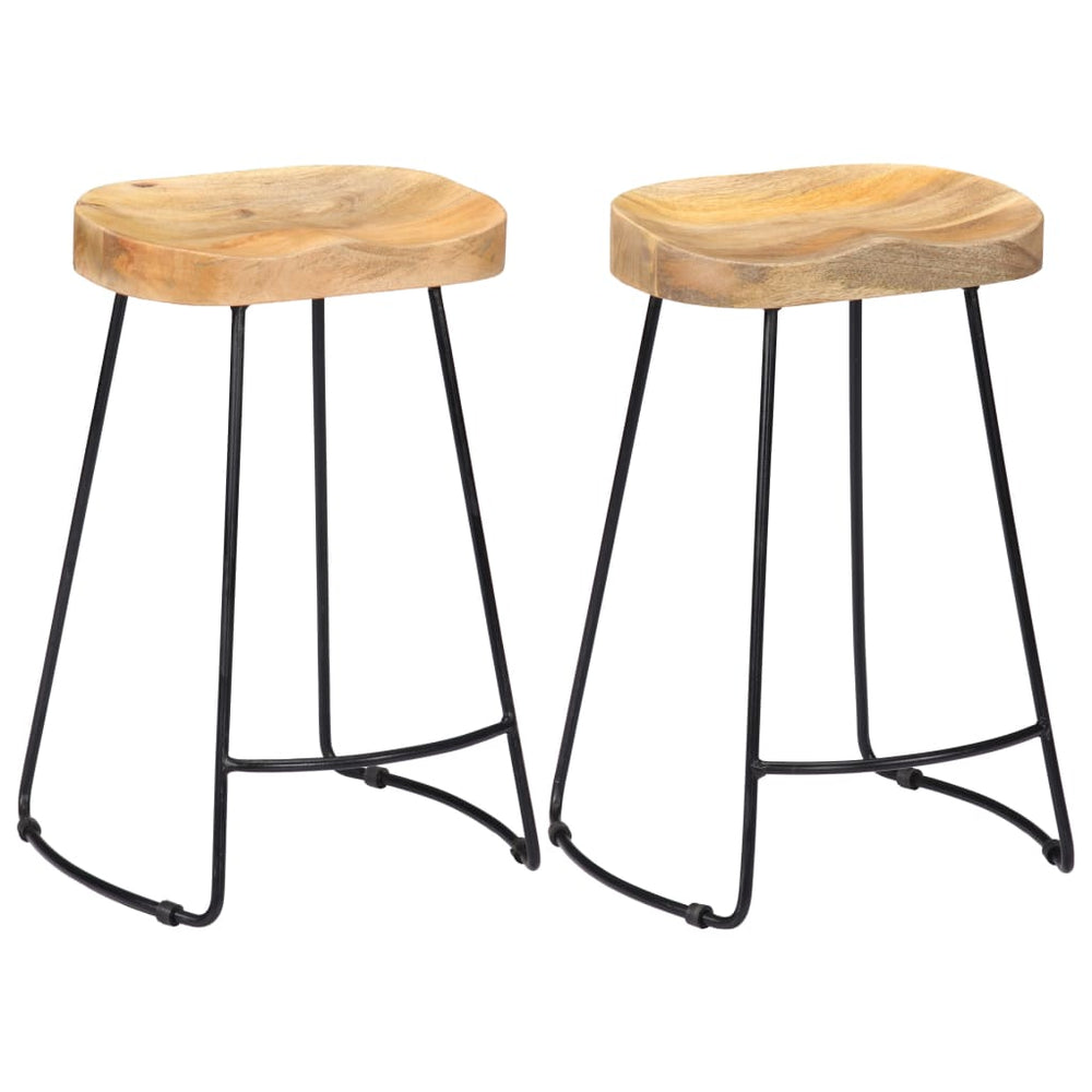 Gavin Bar Stools, 2 pcs., Solid Mango Wood