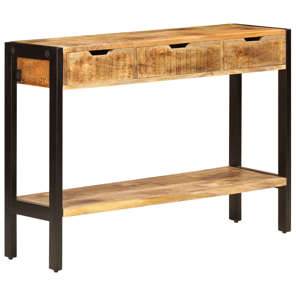 Sānu skapītis ar 3 atvilktnēm, 110x35x75cm, mango masīvkoks