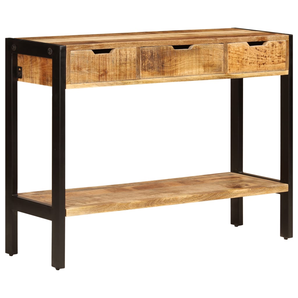 Sānu skapītis ar 3 atvilktnēm, 110x35x75cm, mango masīvkoks
