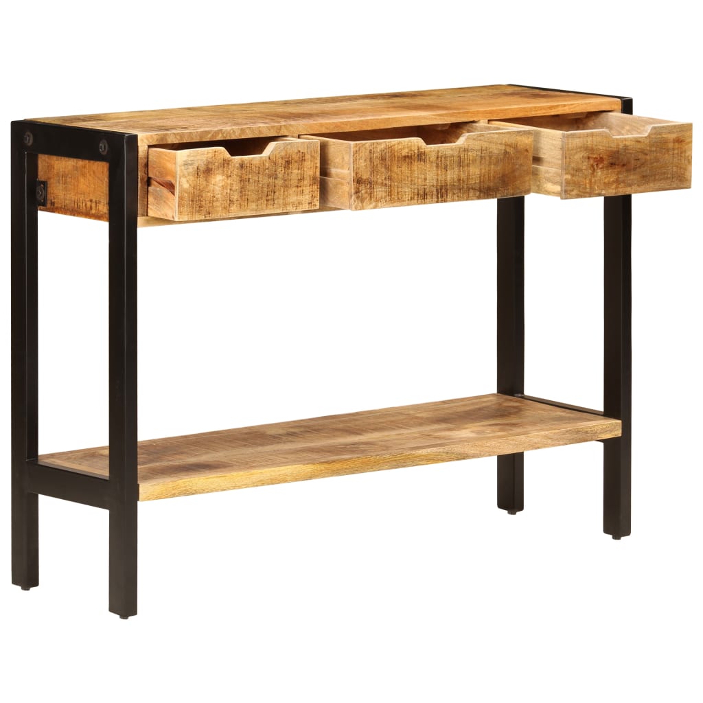 Sānu skapītis ar 3 atvilktnēm, 110x35x75cm, mango masīvkoks