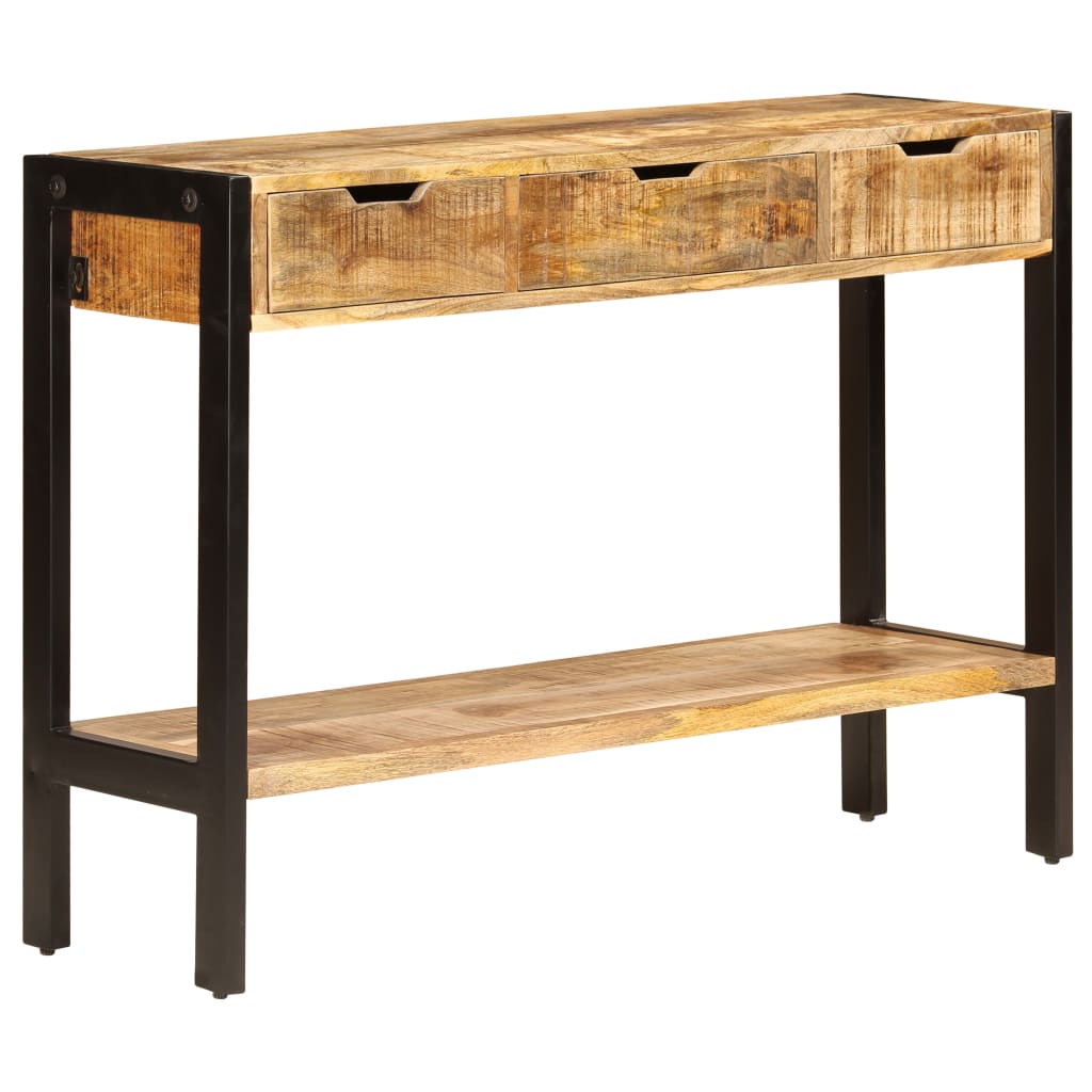 Sānu skapītis ar 3 atvilktnēm, 110x35x75cm, mango masīvkoks