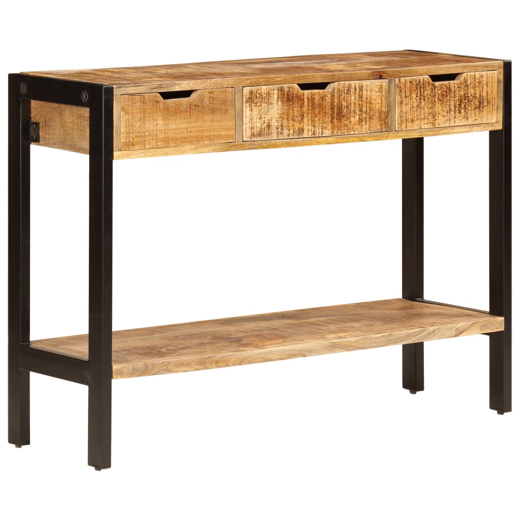 Sānu skapītis ar 3 atvilktnēm, 110x35x75cm, mango masīvkoks