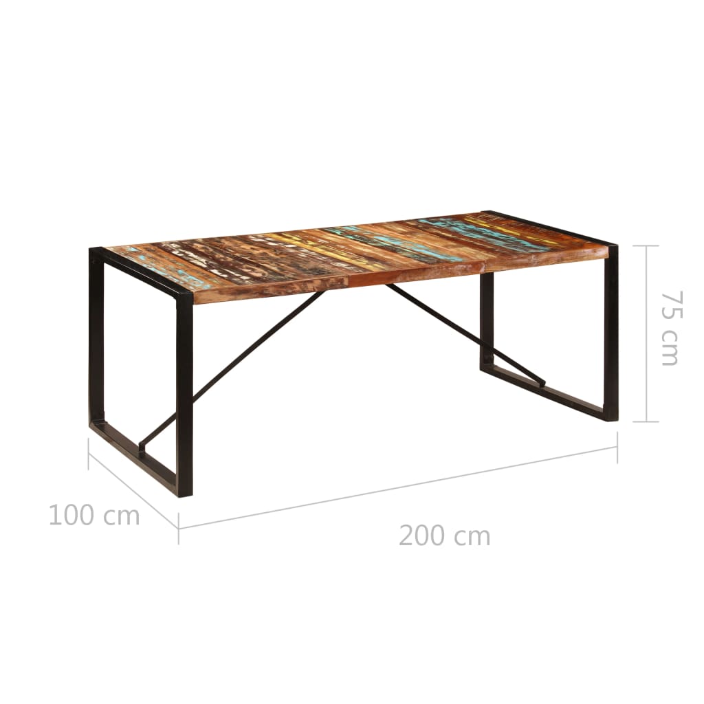 Valgomojo stalas, 200x100x75cm, perdirbtos medienos masyvas