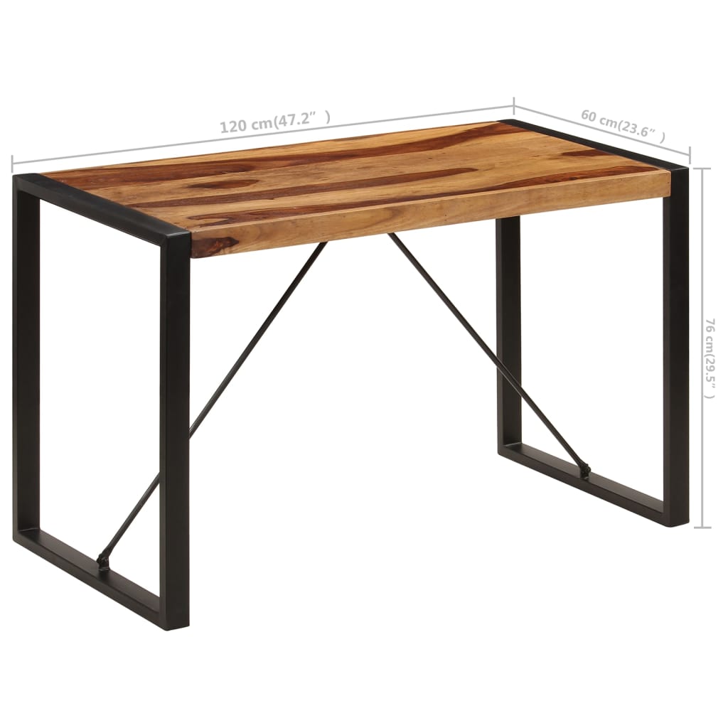 Dining table, 120x60x76 cm, pinkish acacia solid wood