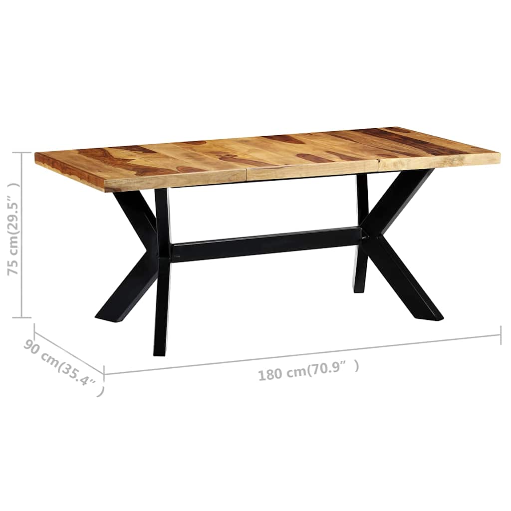 Valgomojo stalas, 180x90x75cm, rausv. dalberg. medienos masyvas