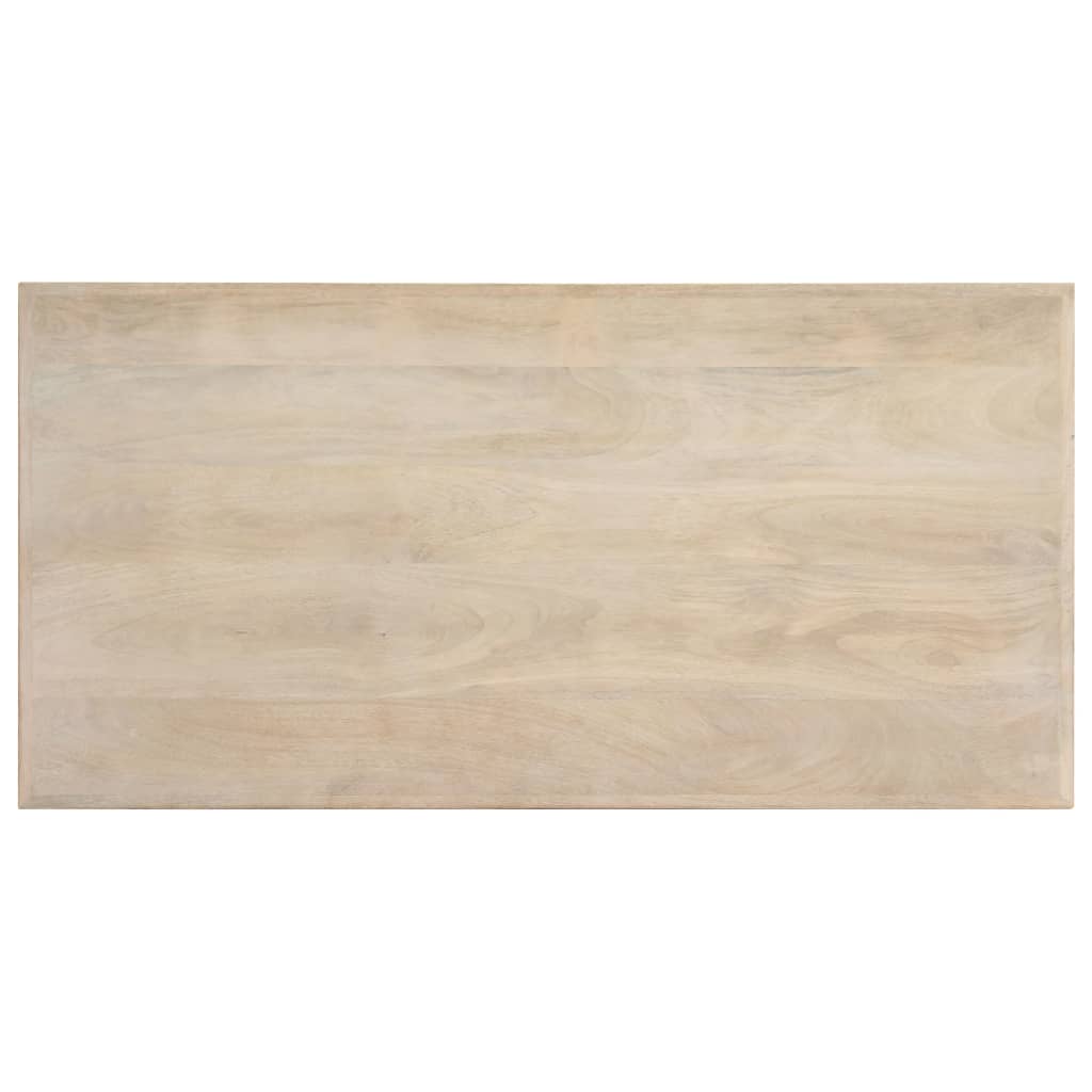 Valgomojo stalas, baltas, 120x60x75 cm, mango med. masyvas