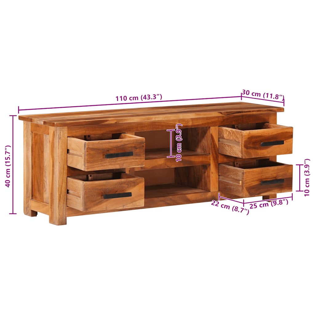 TV cabinet, 110x30x40cm, solid wood