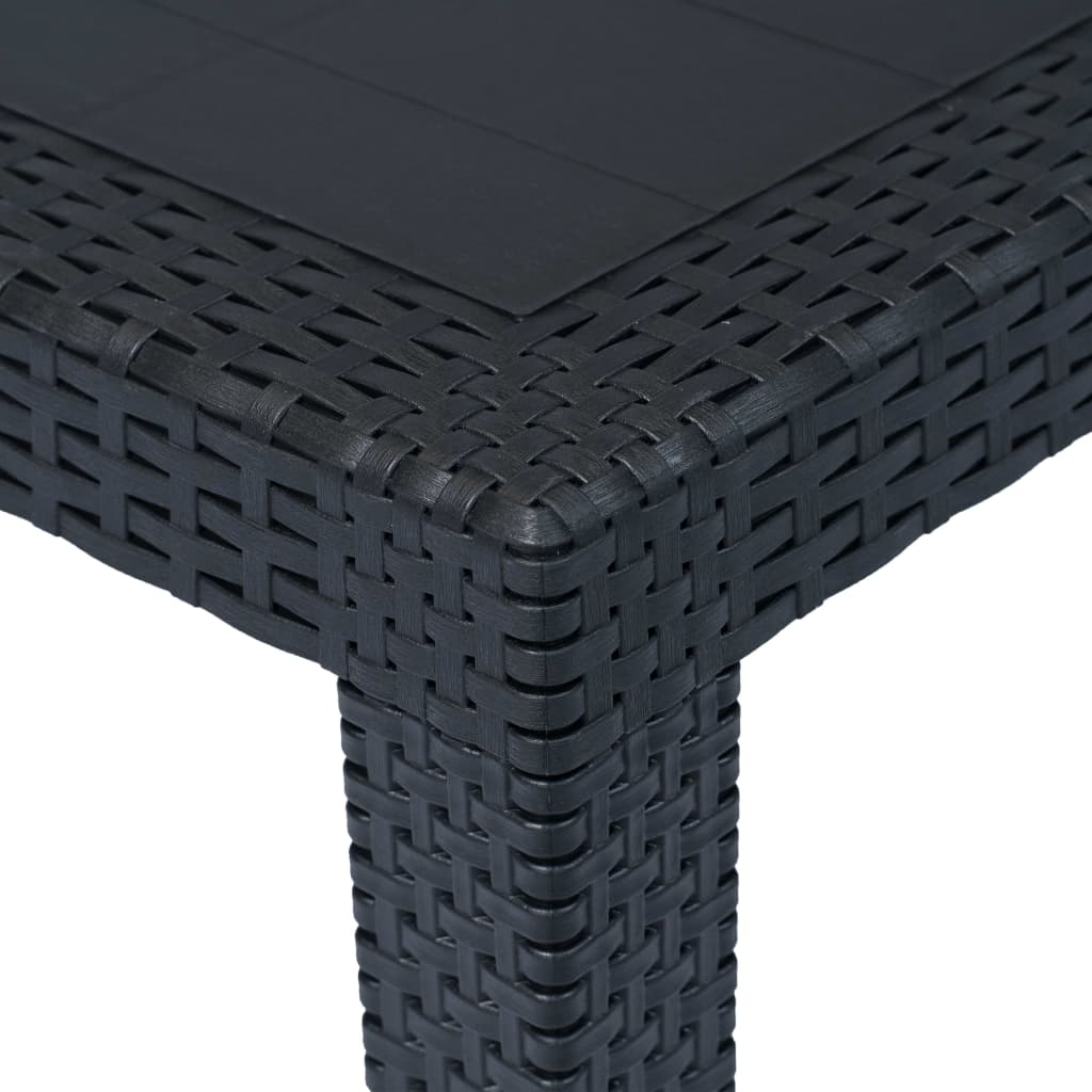 Garden table, anthracite, 79x79x72 cm, plastic, rattan imitation