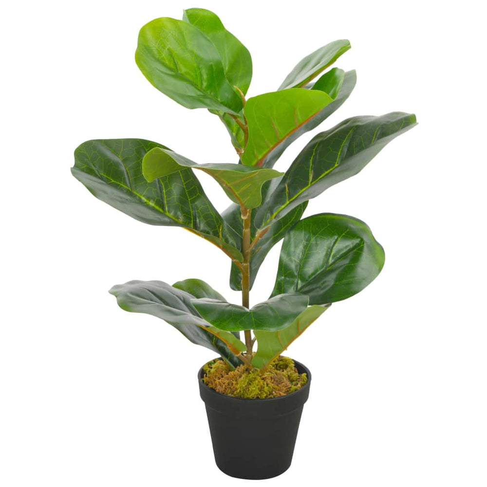 Artificial plant-fiddle-leaf fig with pot, green, 45cm