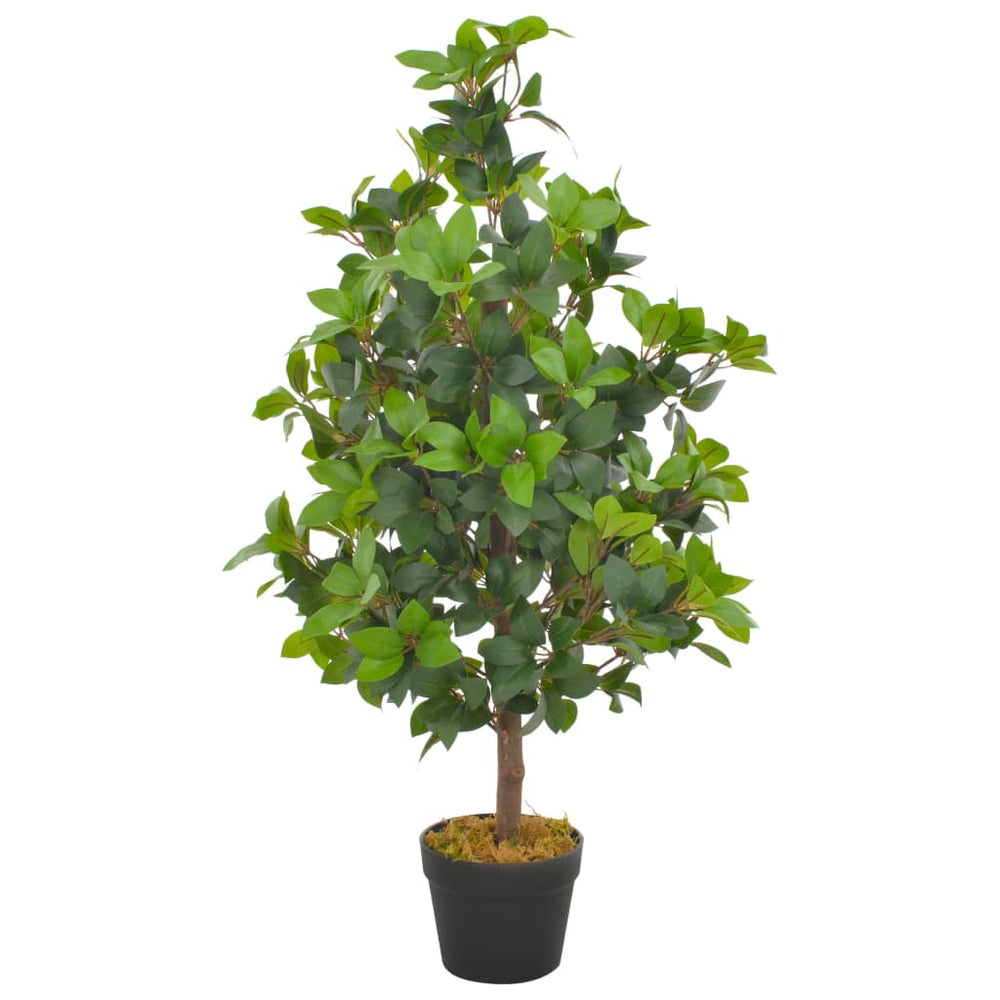 Artificial plant-laurel with pot, green, 90cm