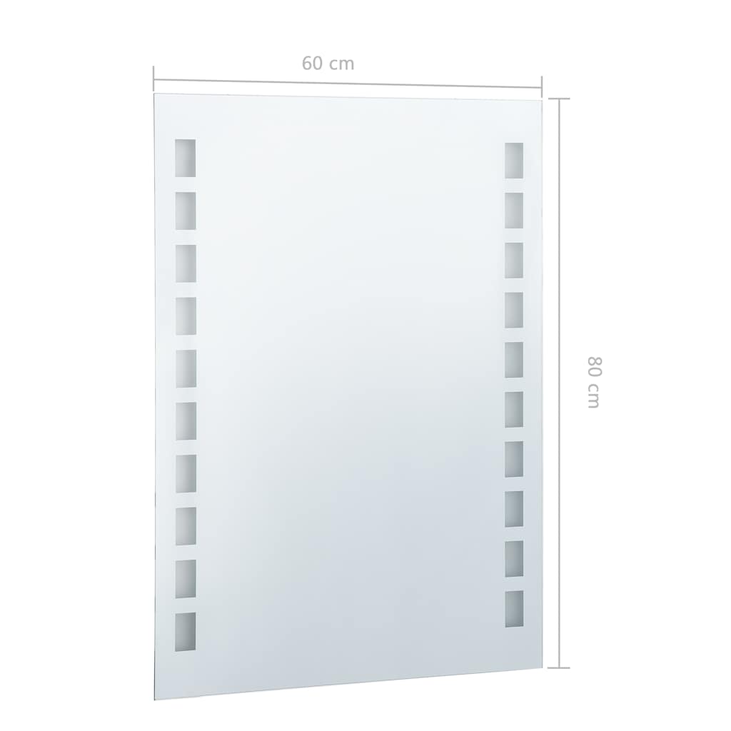 Sieninis vonios kambario veidrodis su LED, 60x80cm