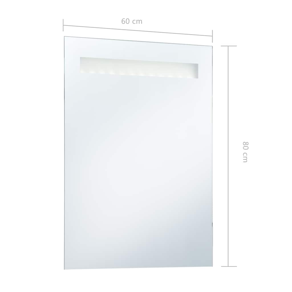Wall-mounted bathroom mirror with LED, 60x80cm