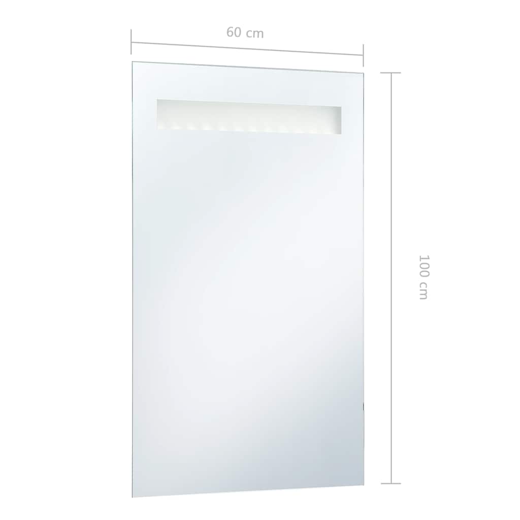 Sieninis vonios kambario veidrodis su LED, 60x100cm