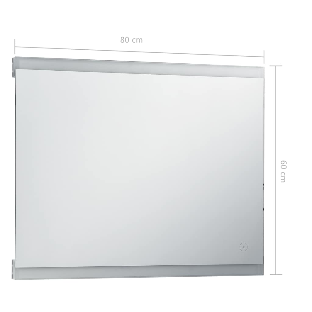 Sieninis vonios kambario veidrodis su LED ir jutikliu, 80x60cm
