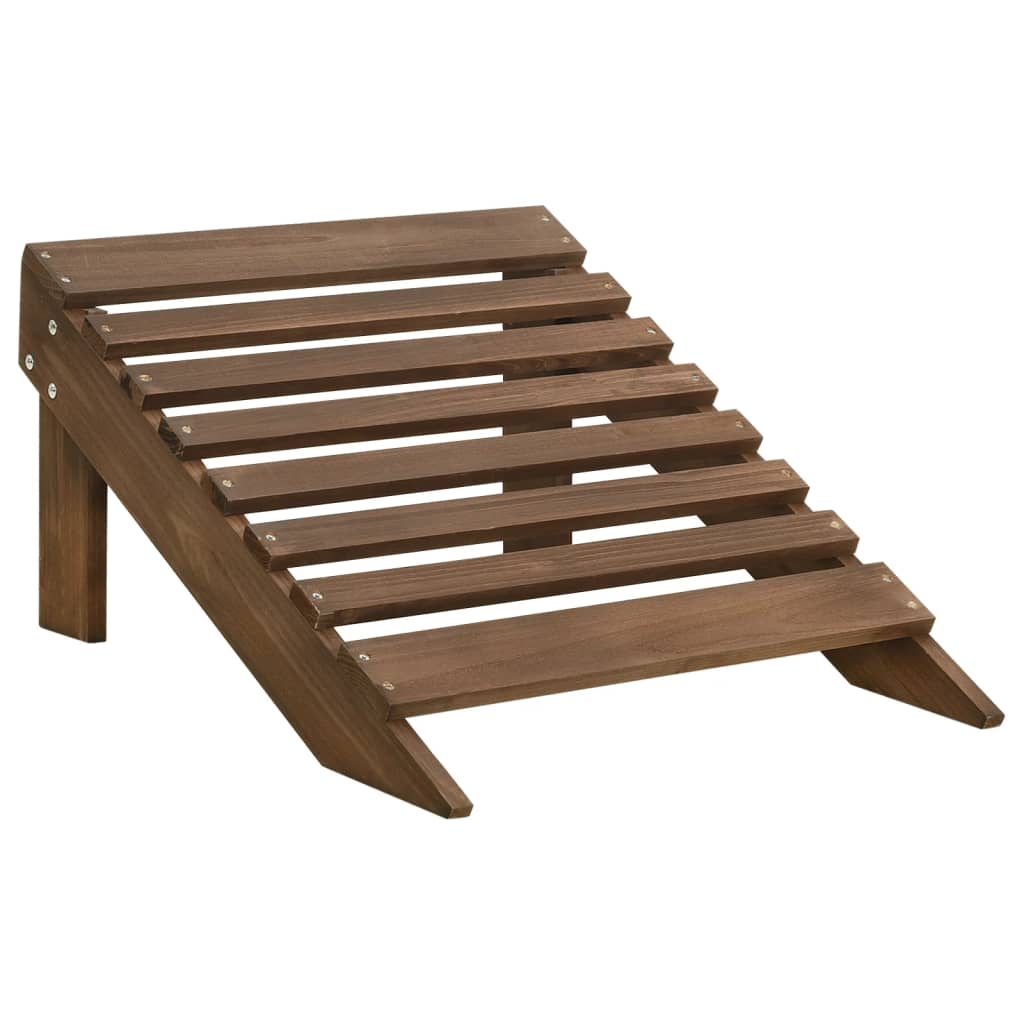 Garden chair with footrest, brown, wood