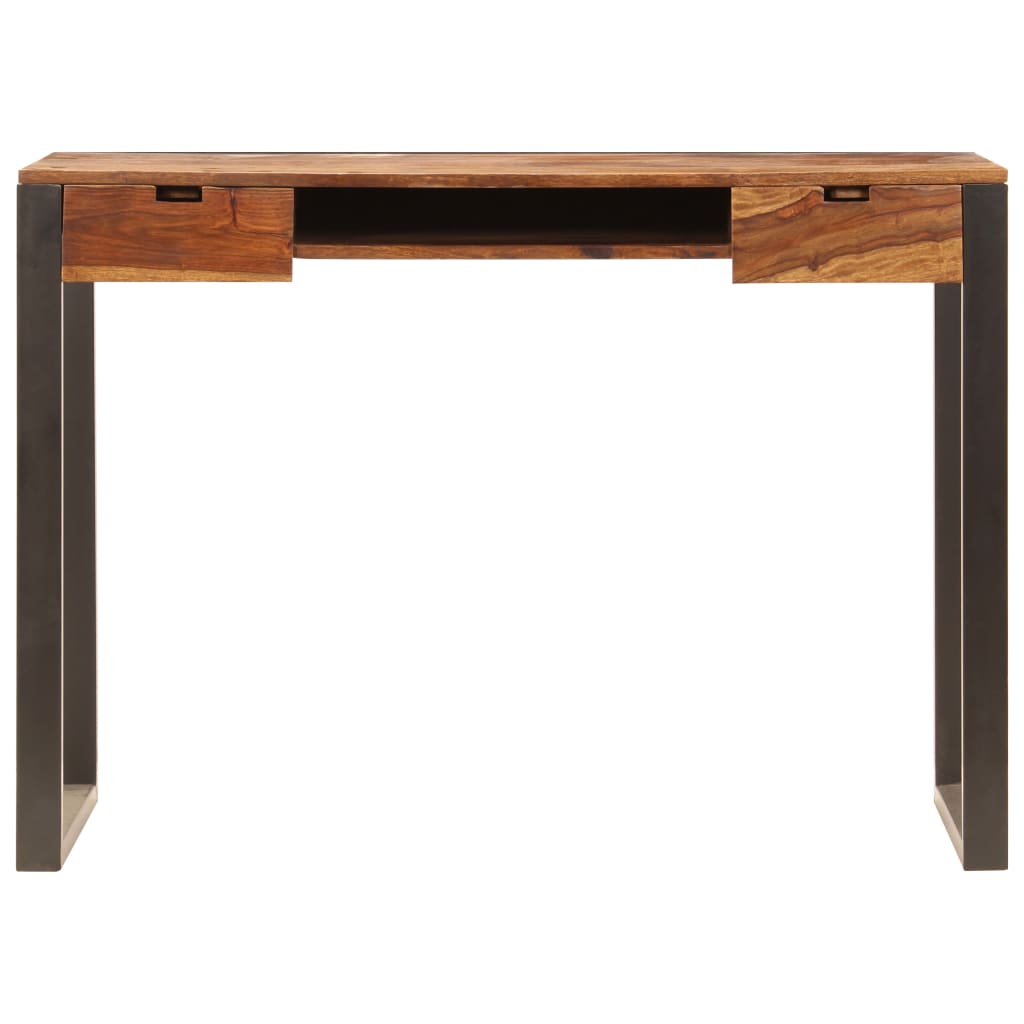 Desk, 110x55x78cm, pink particleboard and steel.